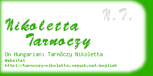 nikoletta tarnoczy business card